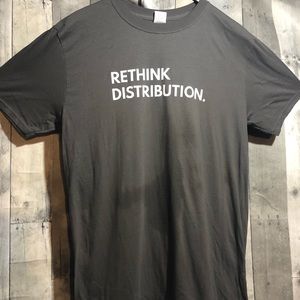Womens Gildan tee “Rethink Distribution “ size L